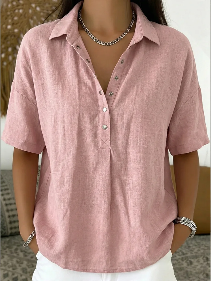 Blouse avec col et détail boutonné