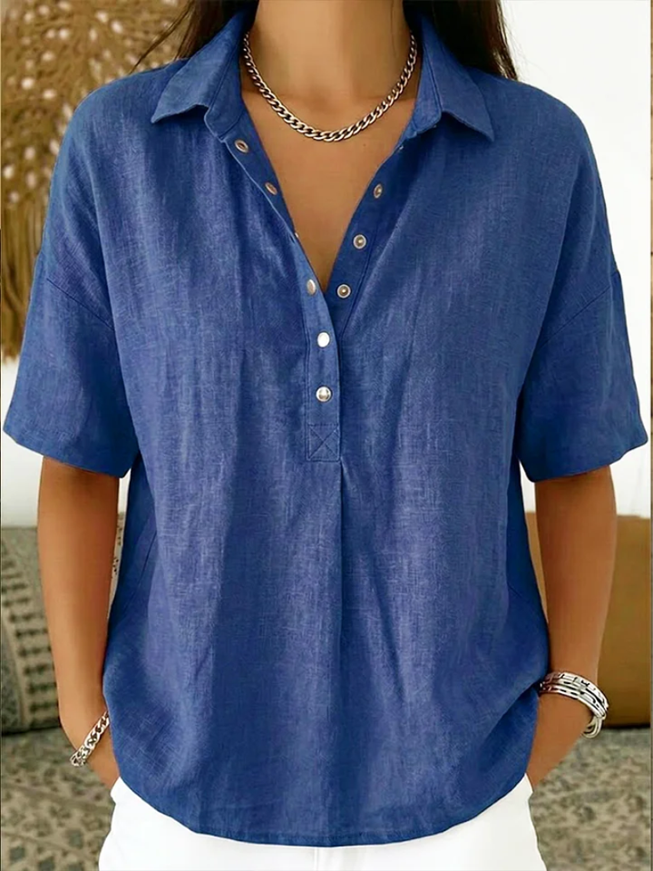 Blouse avec col et détail boutonné