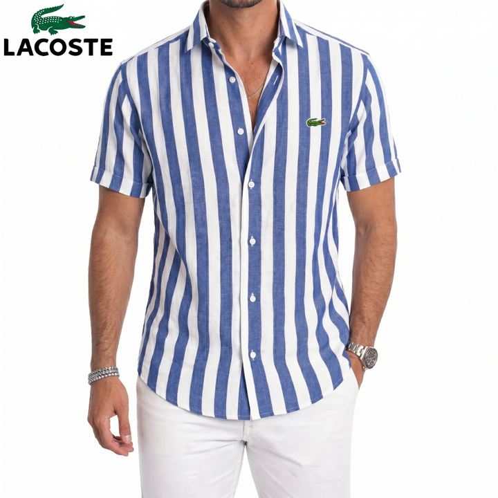 ᏒᎪᏞᏢᎻ ᏞᎪՍᏒЕΝ – Camicia in Lino a Righe Costiere a Maniche Corte