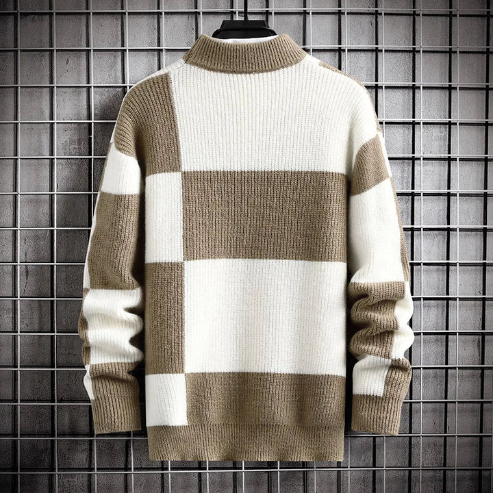 Pull en Maille à Carreaux Regent