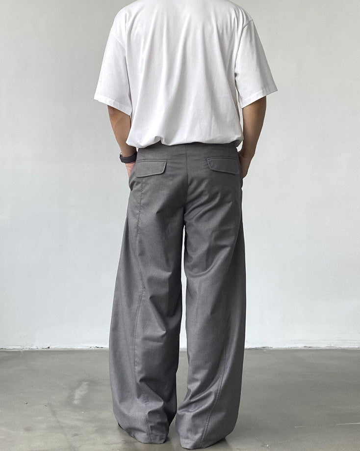 Men's Wide-Leg Casual Tailored Trousers