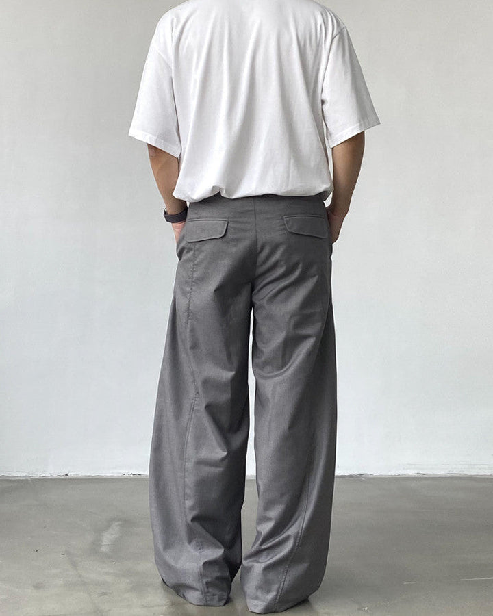 Men's Wide-Leg Casual Tailored Trousers
