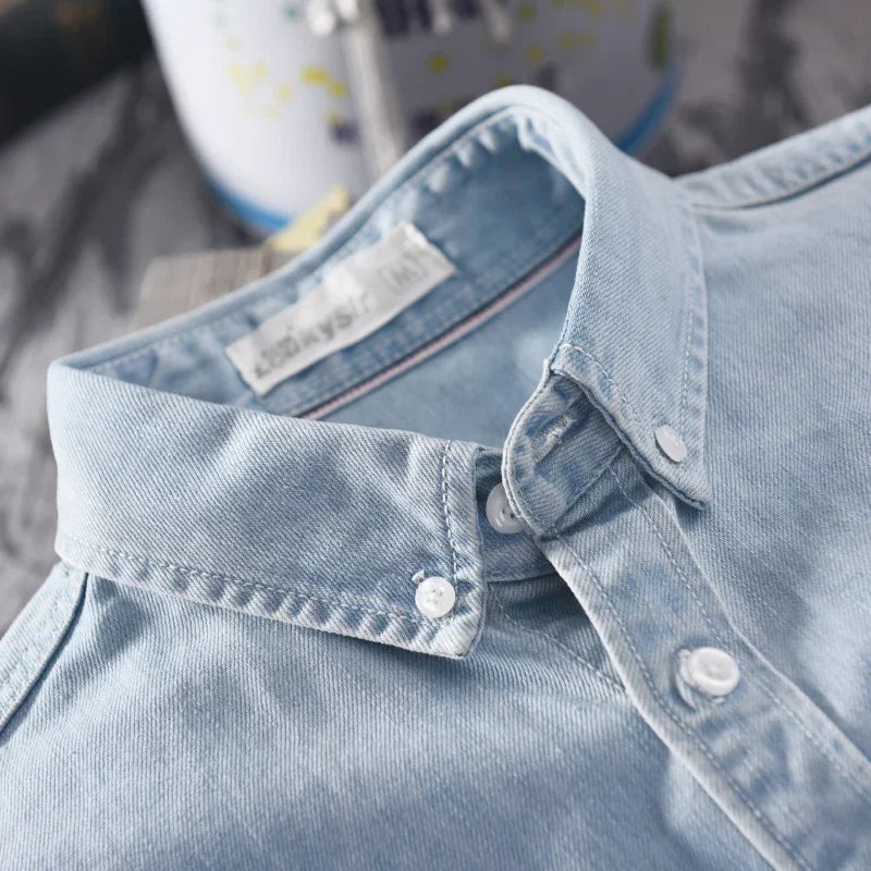 Chemise Boutonnée en Denim de Coton Heritage