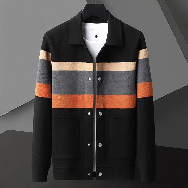 Veste en maille universitaire à rayures
