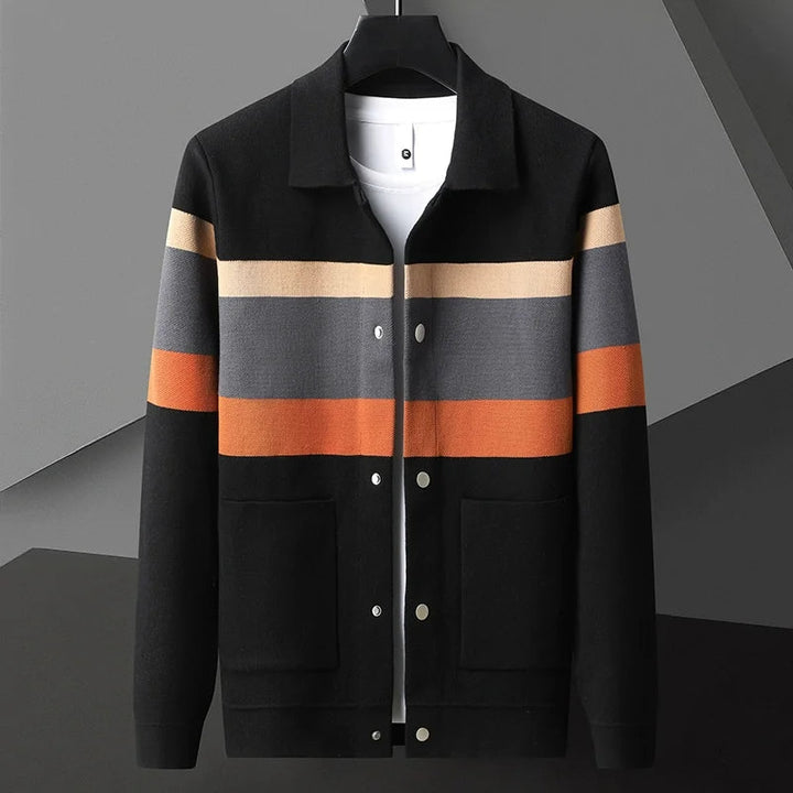 Veste en maille universitaire à rayures
