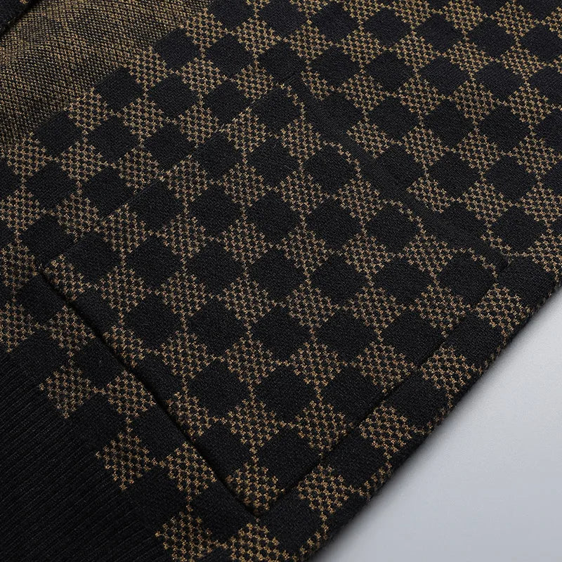 Cardigan en maille à carreaux Monarch