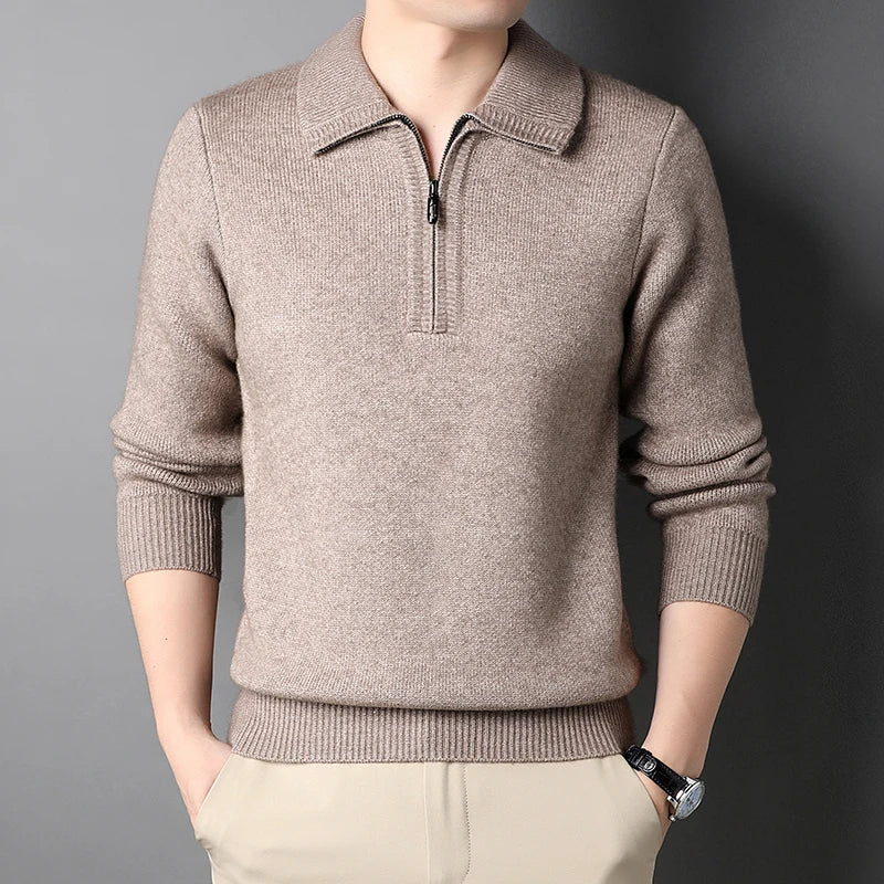 Pull Highlands Classique en Laine avec Zip