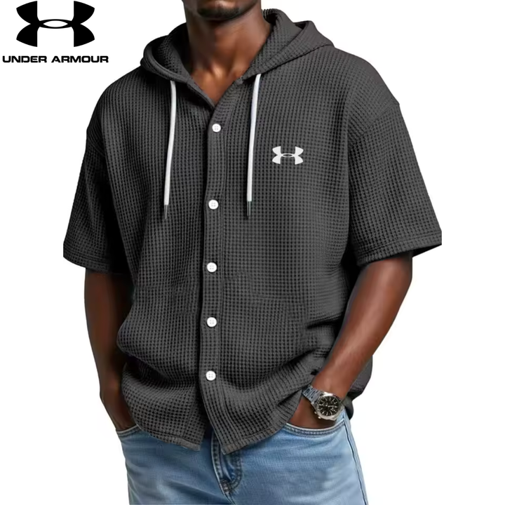 Sweat à capuche hybride performance en maille gaufrée || Soldes
