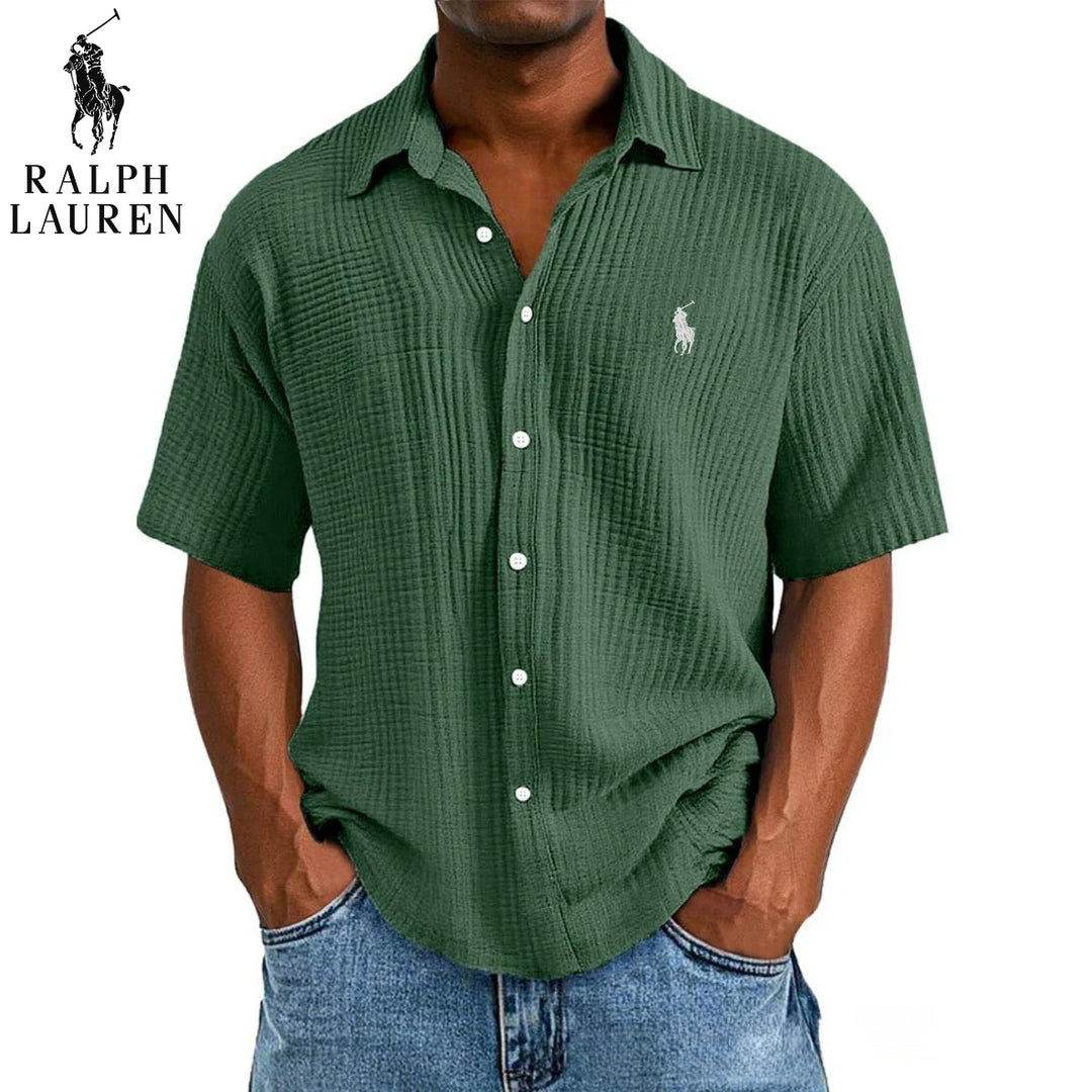 ᏒᎪᏞᏢᎻ ᏞᎪՍᏒЕΝ – Camicia a maniche corte testurizzata