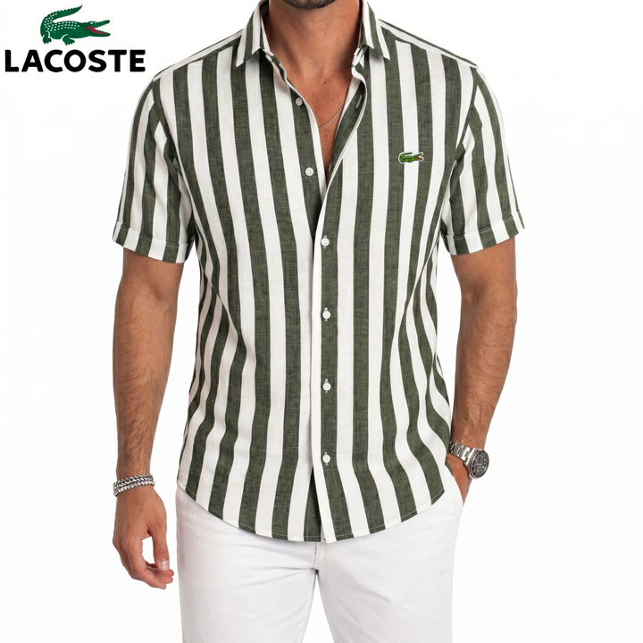 ᏒᎪᏞᏢᎻ ᏞᎪՍᏒЕΝ – Camicia in Lino a Righe Costiere a Maniche Corte