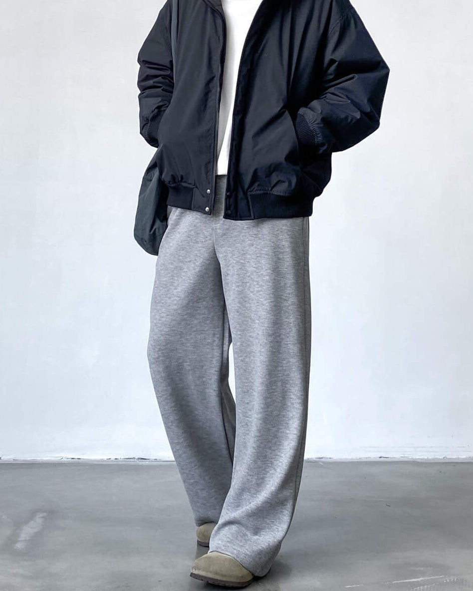 Men's Wide-Leg Knit Jersey Lounge Trousers