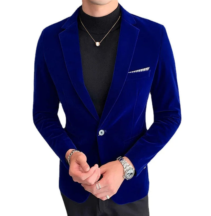Blazer Cintré en Velours Minuit