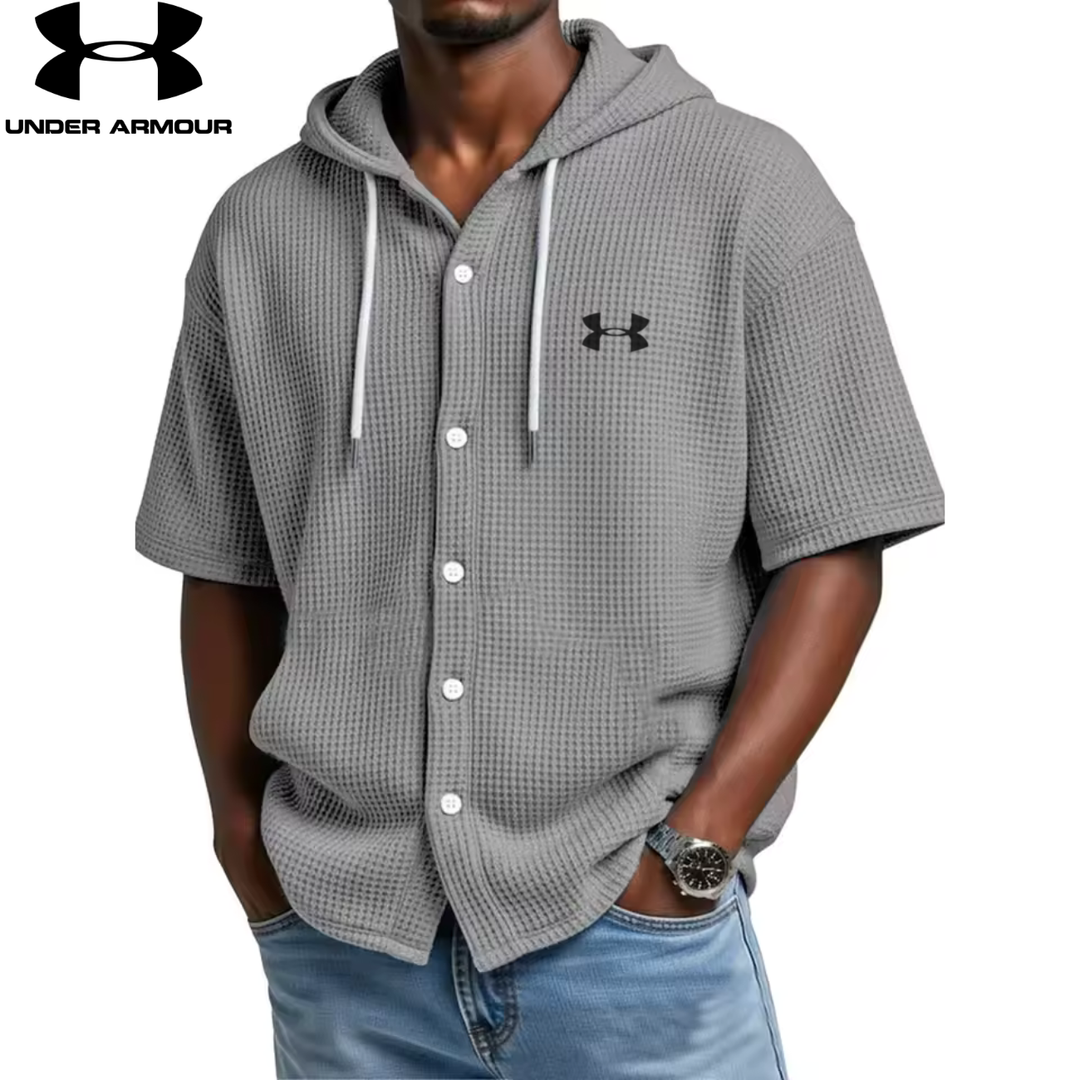 Sweat à capuche hybride performance en maille gaufrée || Soldes
