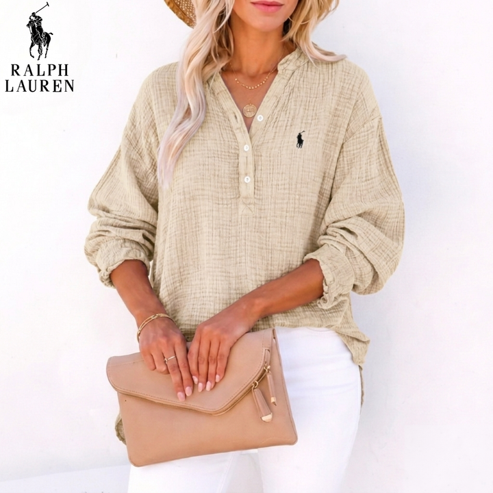 2026 Henley en Lin Froissé Léger || Soldes