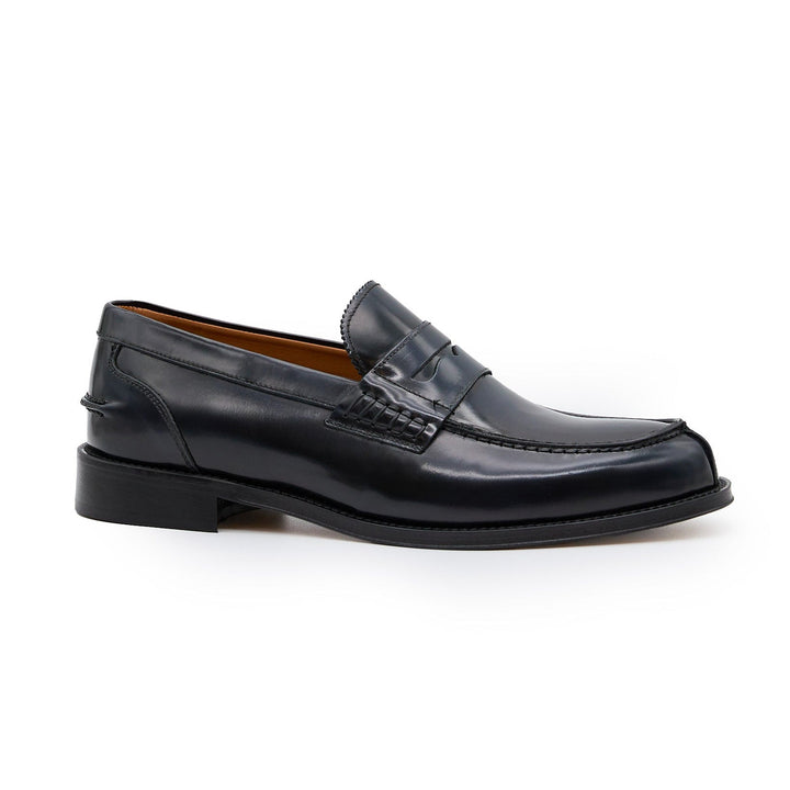 Elegante Mocassino Blu da Uomo in Vitello Spazzolato con Design Classico 1