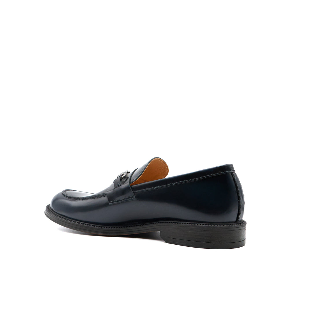 Elegante Mocassino Uomo in Pelle Blu con Morsetto per Occasioni Formali 2