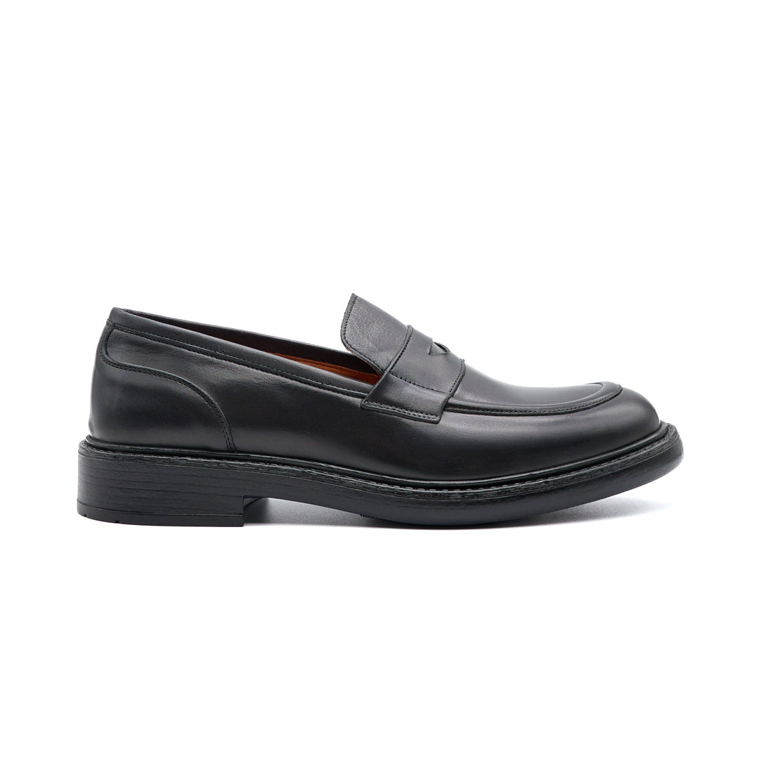 Elegante Mocassino da Uomo in Pelle di Vitello Nera Slip-On per Occasioni Formali 0