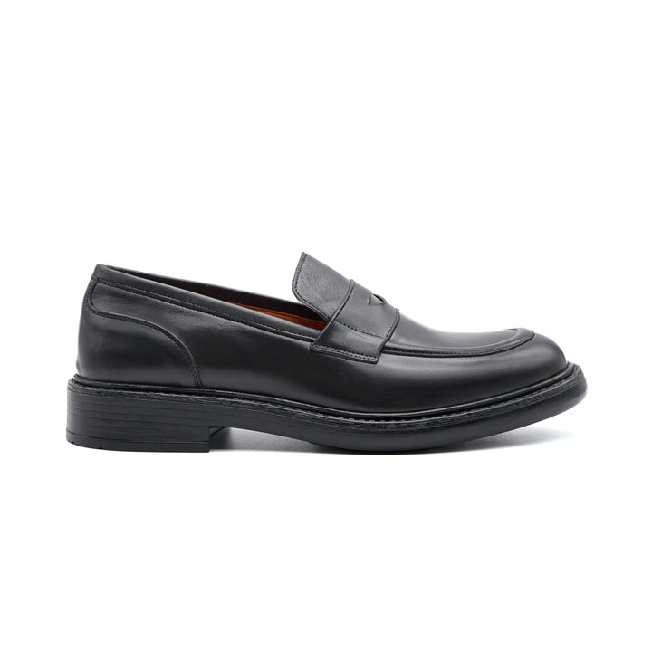 Elegante Mocassino da Uomo in Pelle di Vitello Nera Slip-On per Occasioni Formali 0