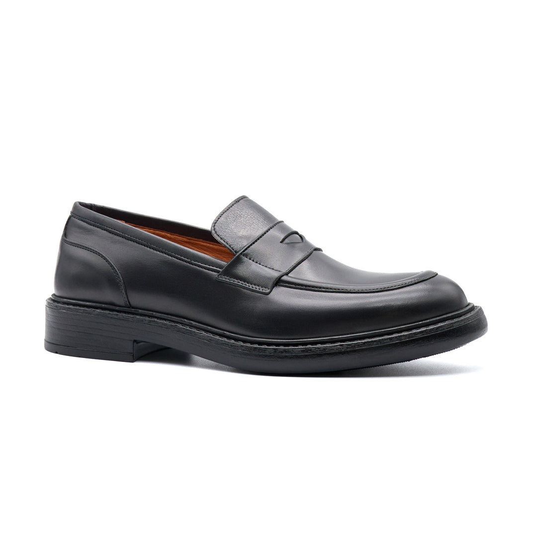 Elegante Mocassino da Uomo in Pelle di Vitello Nera Slip-On per Occasioni Formali 1