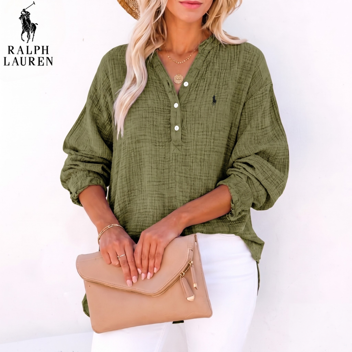 2026 Henley en Lin Froissé Léger || Soldes