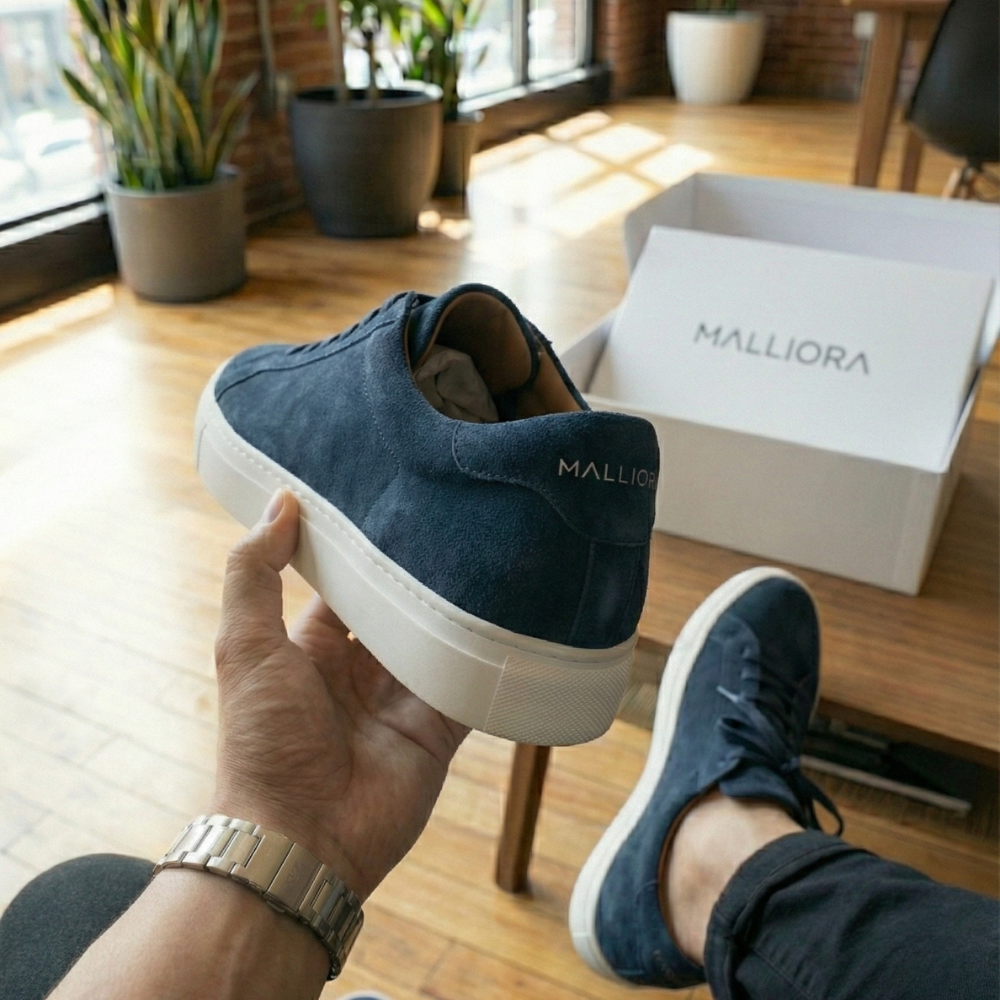 Malliora Sneaker en Daim - Bleu Foncé
