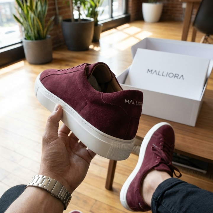 Sneaker en daim Malliora - Bordeaux