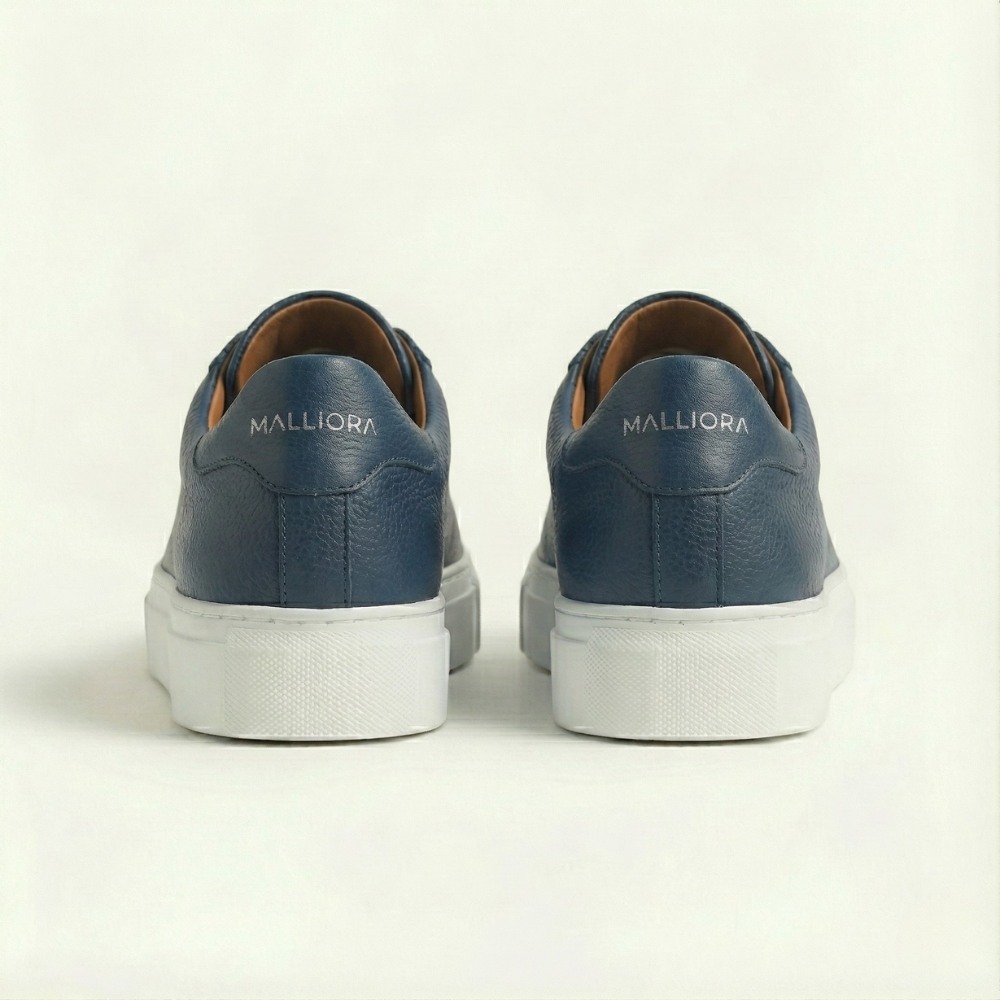 Sneaker en cuir pleine fleur Malliora - Bleu foncé