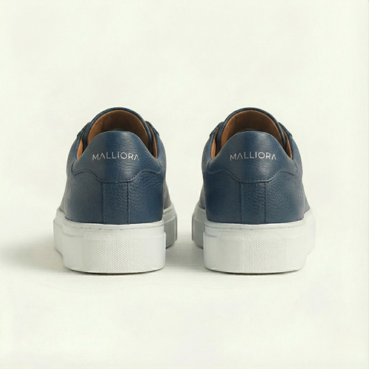 Sneaker en cuir pleine fleur Malliora - Bleu foncé