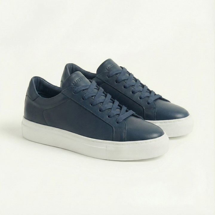 Sneaker en cuir pleine fleur Malliora - Bleu foncé