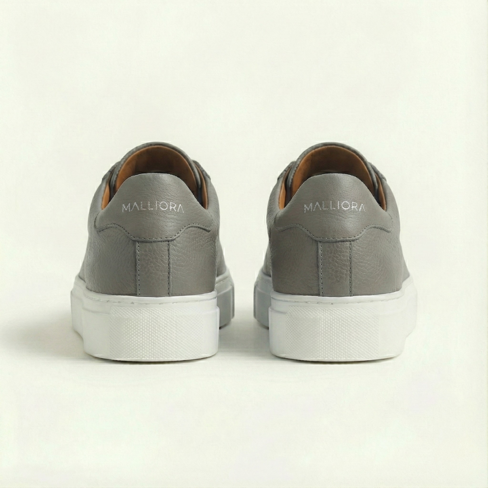 Malliora Sneaker en Cuir Pleine Fleur - Gris