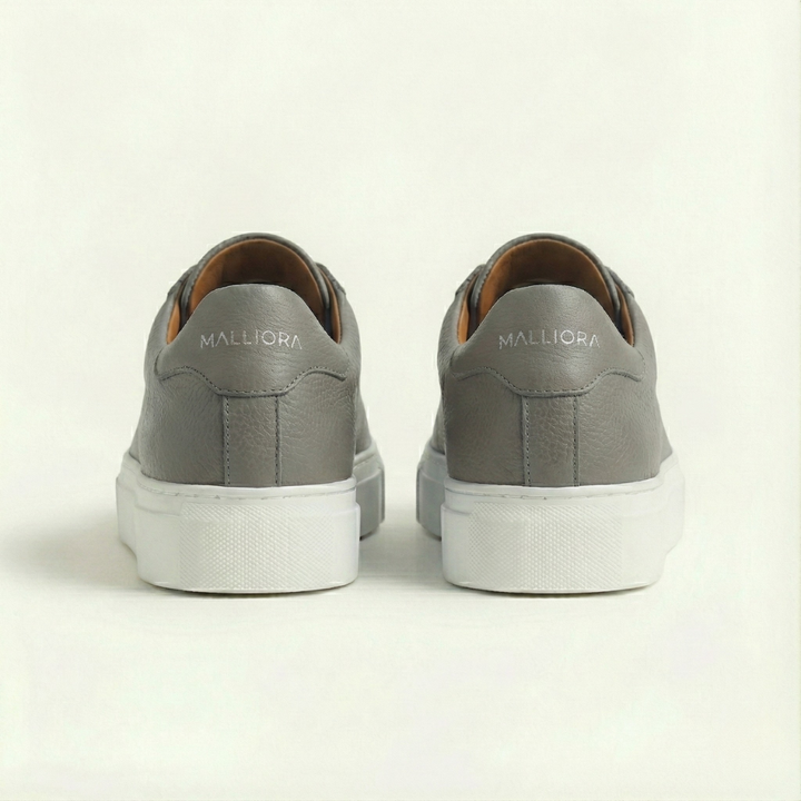 Malliora Sneaker en Cuir Pleine Fleur - Gris