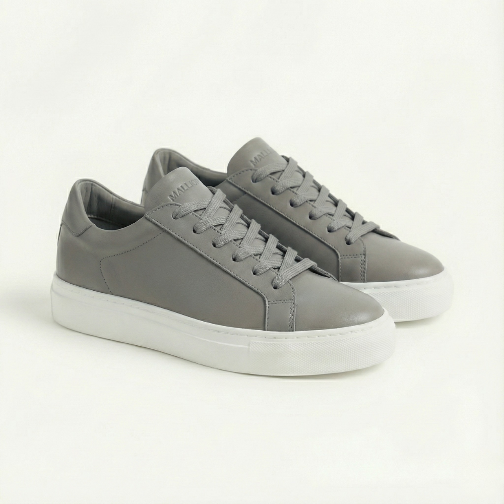 Malliora Sneaker en Cuir Pleine Fleur - Gris