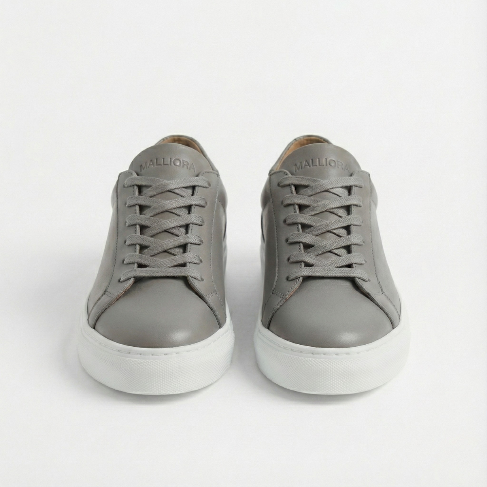 Malliora Sneaker en Cuir Pleine Fleur - Gris