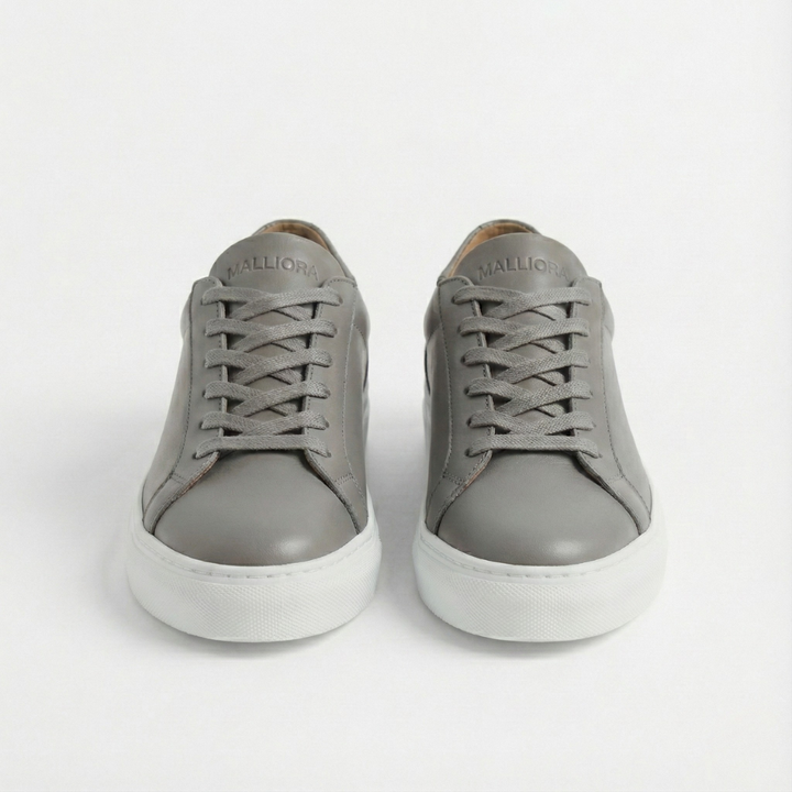 Malliora Sneaker en Cuir Pleine Fleur - Gris