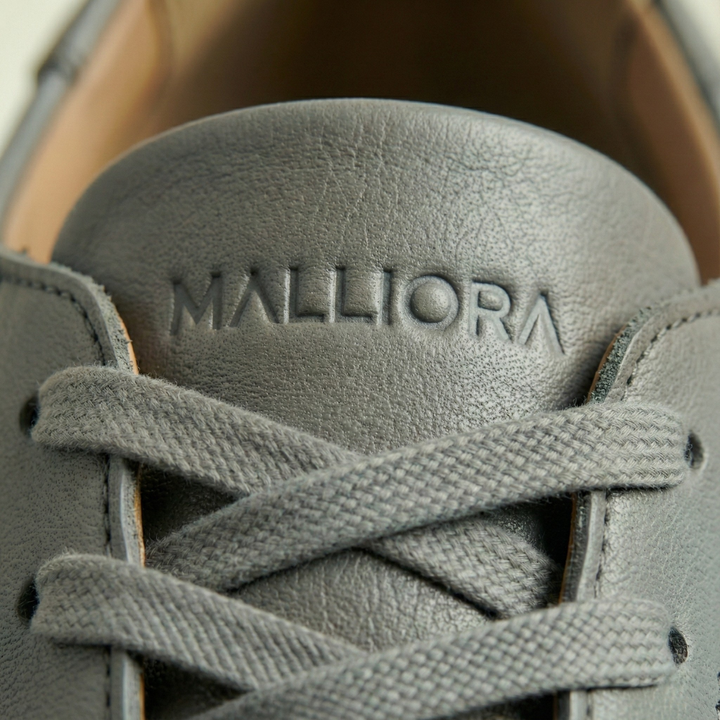 Malliora Sneaker en Cuir Pleine Fleur - Gris