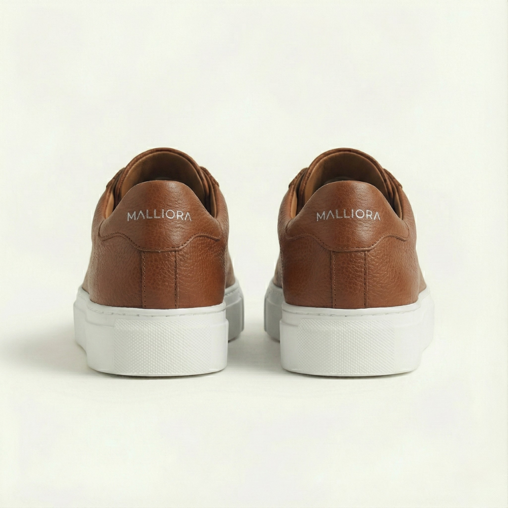 Sneaker Malliora en Cuir Pleine Fleur - Marron