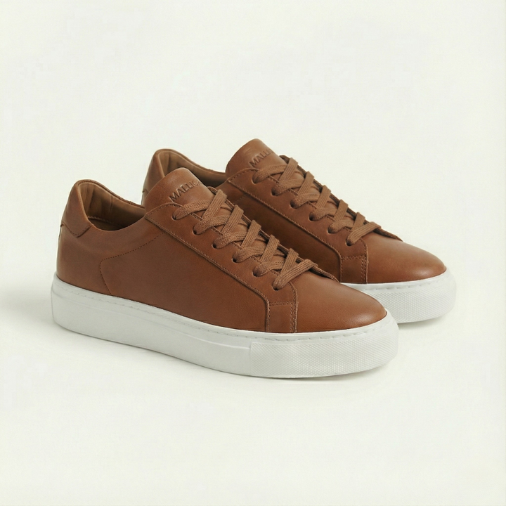 Sneaker Malliora en Cuir Pleine Fleur - Marron