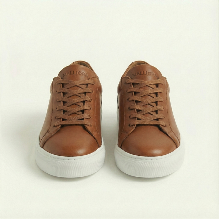 Sneaker Malliora en Cuir Pleine Fleur - Marron