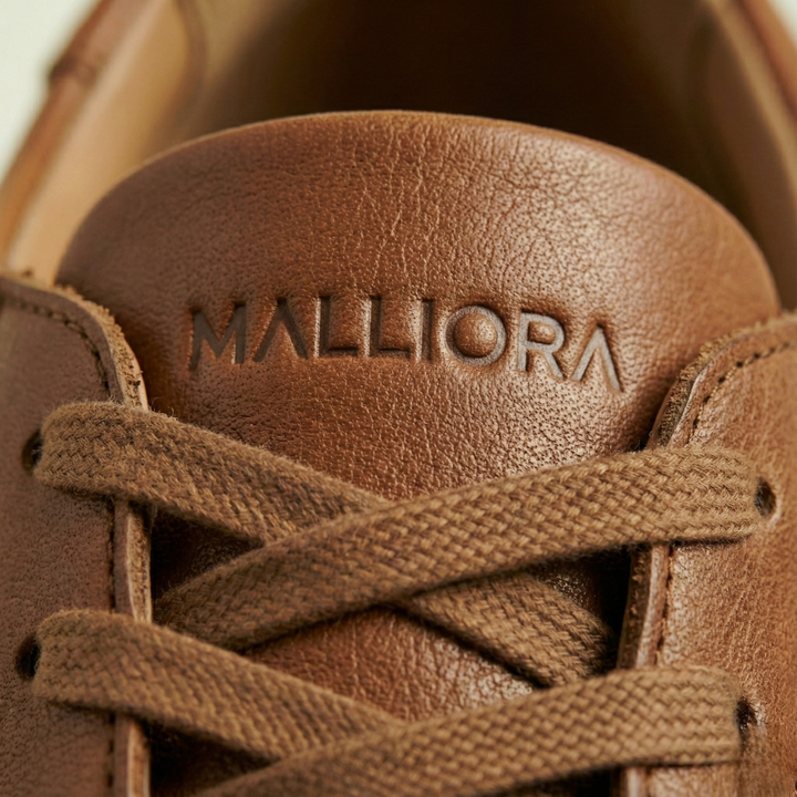 Sneaker Malliora en Cuir Pleine Fleur - Marron