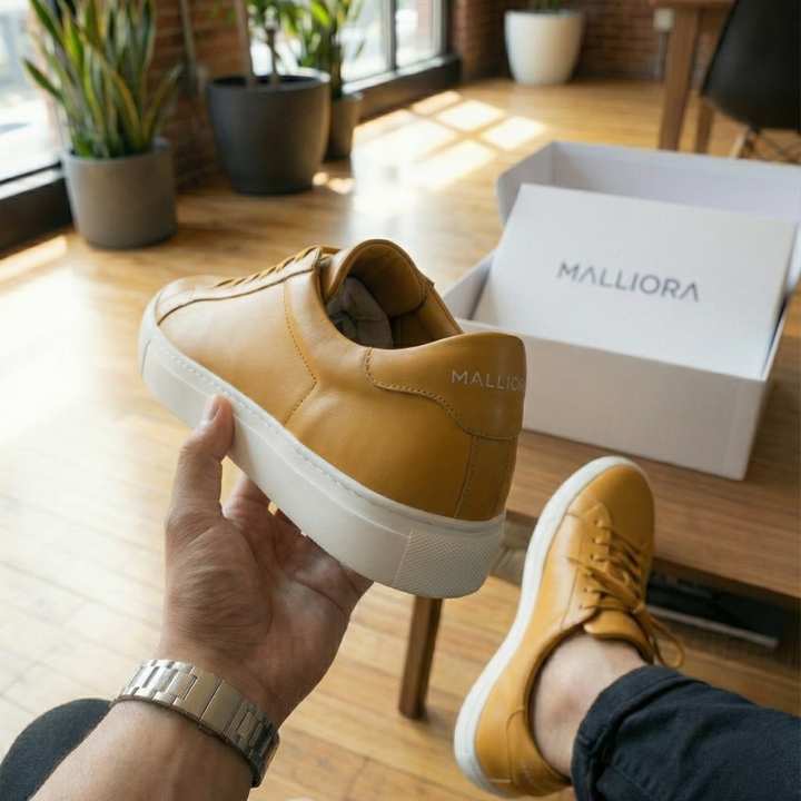 Sneaker Malliora in Pelle Pieno Fiore - Motarde