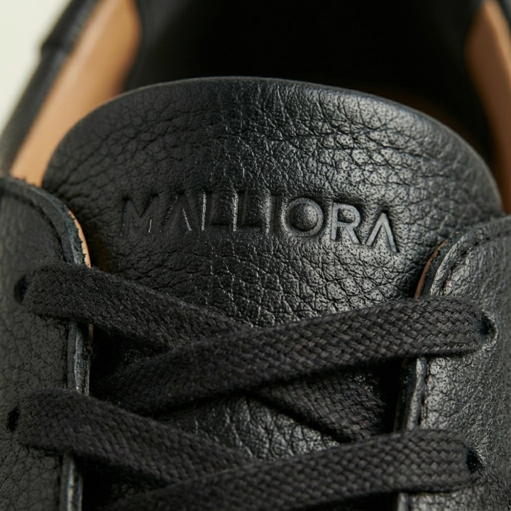 Sneaker Malliora en Cuir Pleine Fleur - Noir