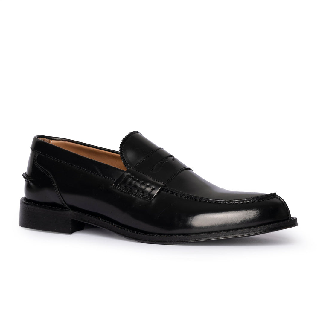 Mocassini Uomo Eleganti in Pelle di Vitello Spazzolato Neri Slip-On 1