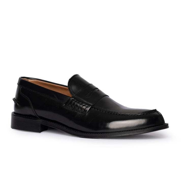 Mocassini Uomo Eleganti in Pelle di Vitello Spazzolato Neri Slip-On 1