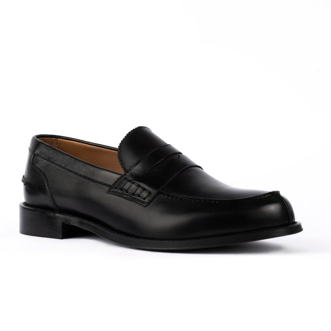 Mocassino Uomo Elegante in Pelle di Vitello Nero con Suola Antiscivolo 1