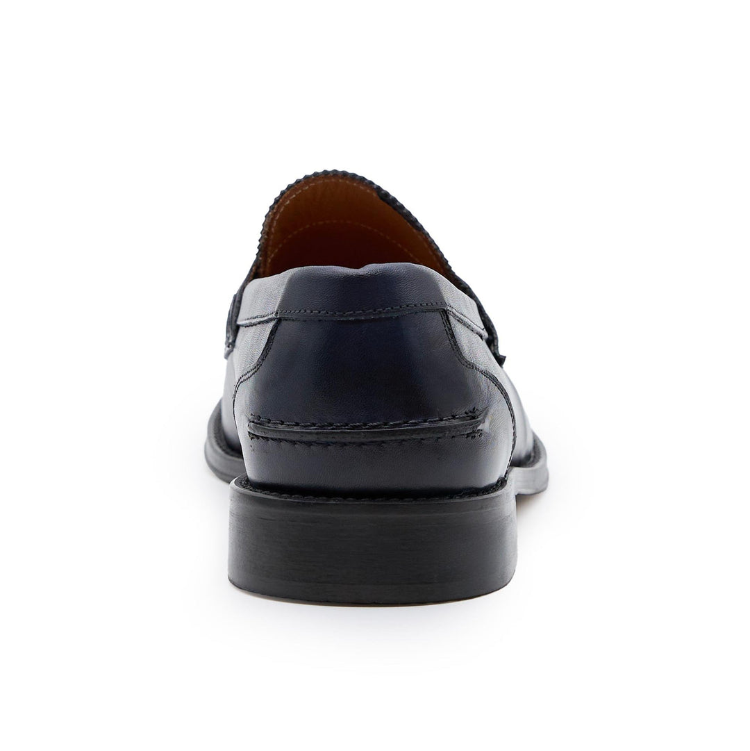 Mocassino da Uomo Elegante in Pelle di Vitello Blu, Modello College 2