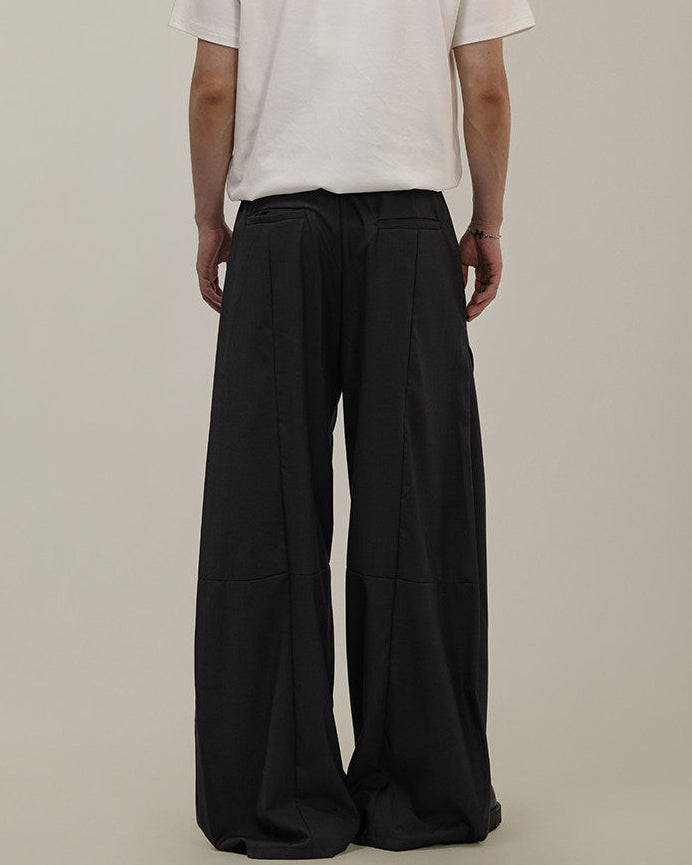 Men's Wide-Leg Draped Tailored Trousers