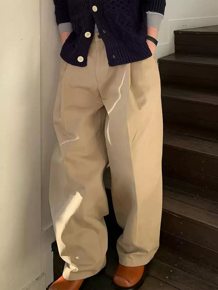 Men's Wide-Leg High-Rise Pleated Trousers