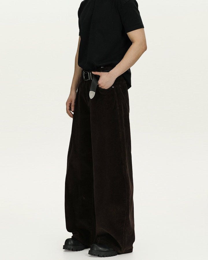 Men's Wide-Leg Cotton Corduroy Trousers