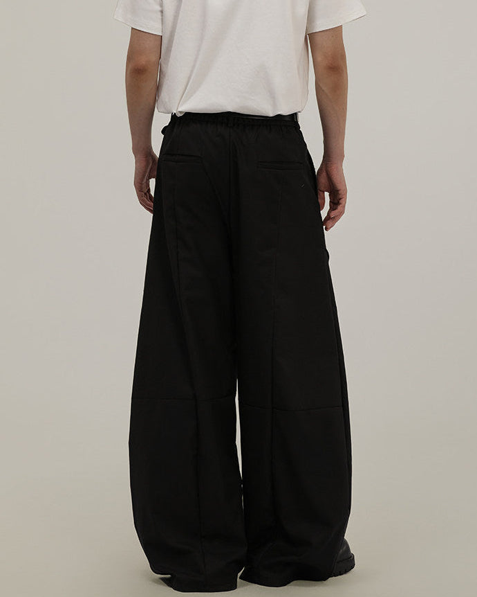 Men's Wide-Leg Draped Tailored Trousers