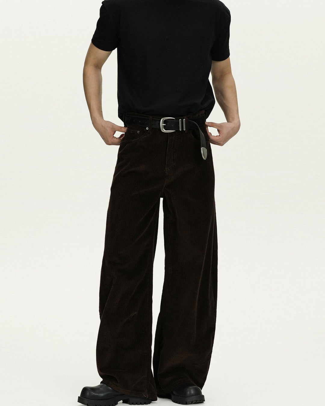 Men's Wide-Leg Cotton Corduroy Trousers